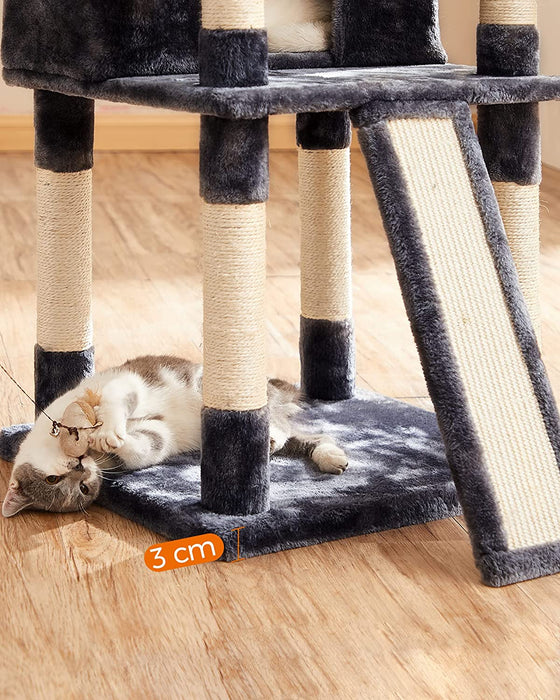 Kratzbaum, XXL Katzenbaum, 172 cm, rauchgrau