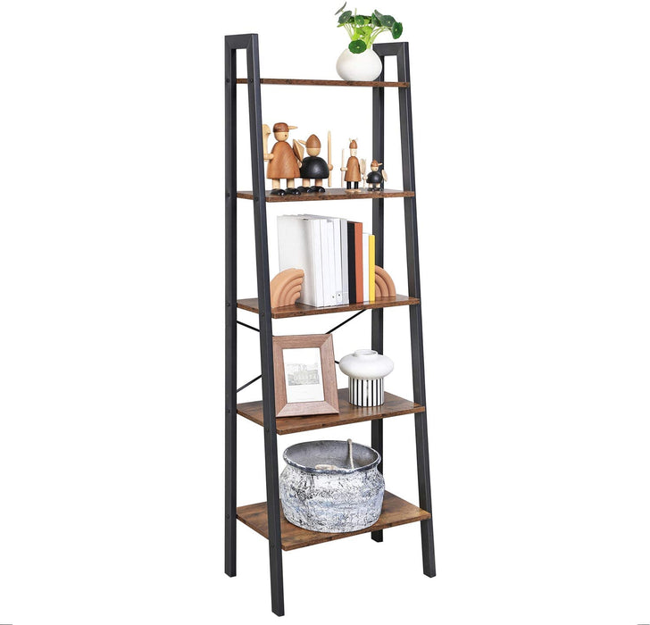 Standregal, Bücherregal mit 5 Ablagen, mit Metallgestell, einfache Montage, für Wohnzimmer, Schlafzimmer, Küche, 56 x 34 x 172 cm (L x B x H)