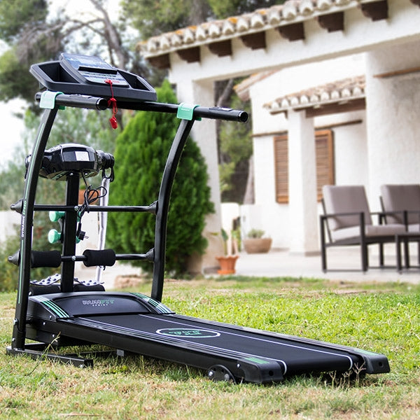 Laufband mit einem vibrierenden Massagegurt Hometrainer - Sport ohne Fitnessstudio - Heimtrainer Laufband  Pulsmesser und LED-Display 14 km/h klappbar