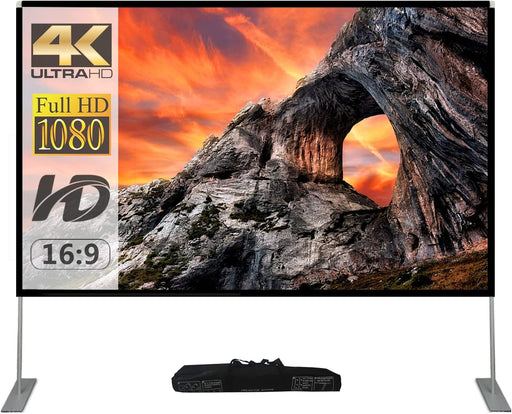 Leinwand Beamer mit Stand 100 Zoll Beamer leinwand Projektor leinwand Outdoor Indoor Filmleinwand 16: 9 Full-Set-Tasche für Heimkino, Camping und Freizeitveranstaltungen
