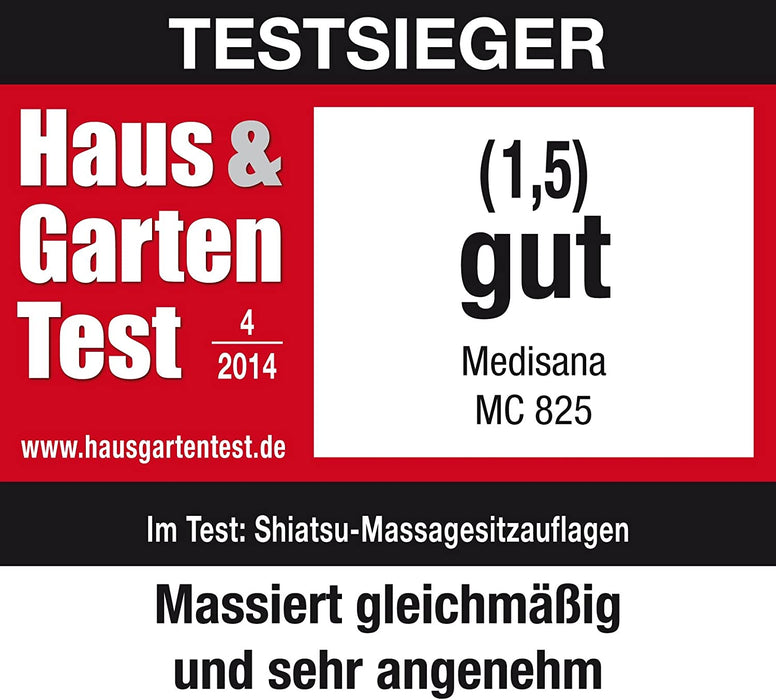 Medisana Shiatsu Massageauflage für Rücken und Nacken, Massagesitzauflage mit Akupressur, Nackenmassage, Wärmefunktion, 3 Intensitäten