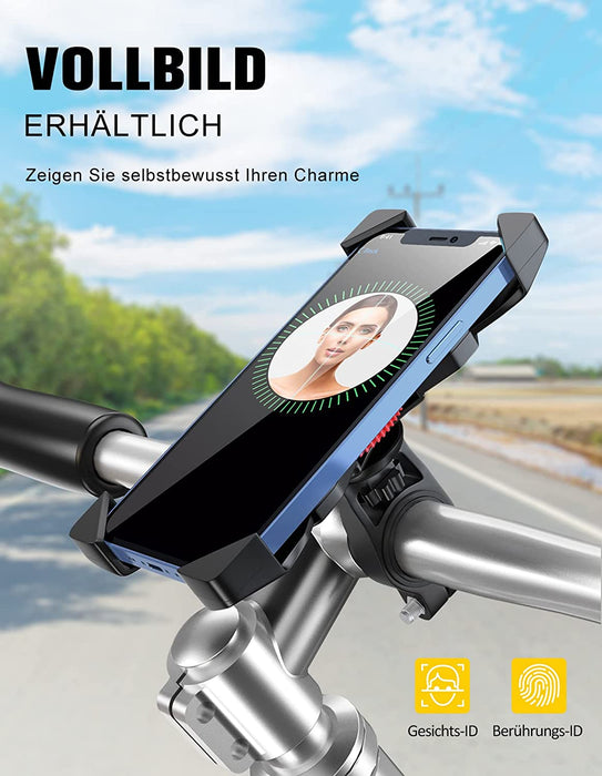 Handyhalterung Fahrrad Anti-Shake 360° Rotation Fahrradhalterung Handy, Motorrad Fahrrad Lenker Kompatibel