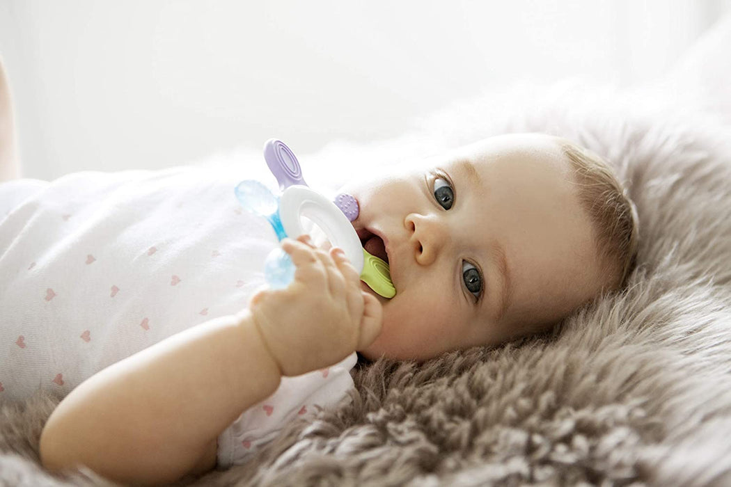 Kühlbeißring mit langen Beißelementen: Kühlender, schadstofffreier Beißring, BPA-Frei, ab 3 Monaten