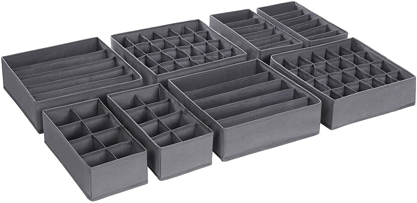 Aufbewahrungsboxen für Unterwäsche 8er Set, Schubladen-Organizer, Ordnungssystem für Kleiderschrank, für BHS, Unterwäsche, Socken, Krawatten
