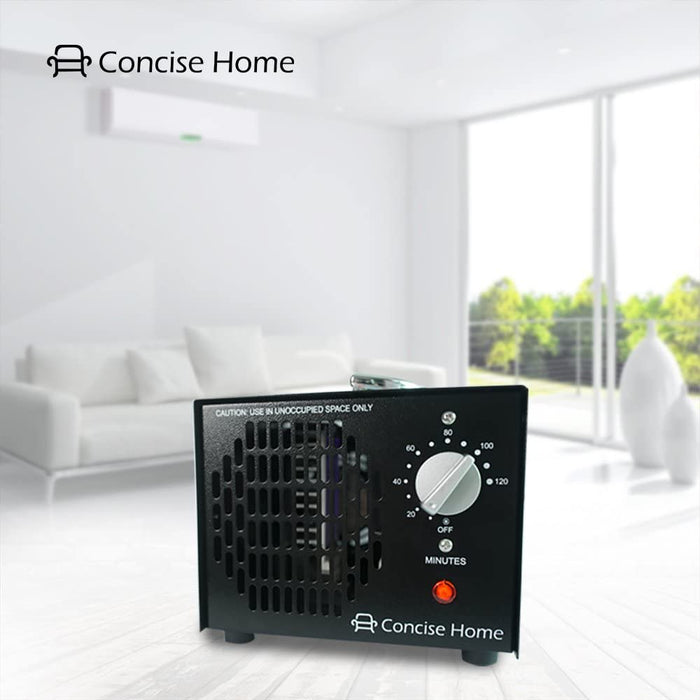 Concise Home Kommerzieller Ozonisator, industrieller Ozon Luftreiniger, Luftsterilisator Ozone Generator, Luftverbesserer, schwarz (schwarz, 5000mg)
