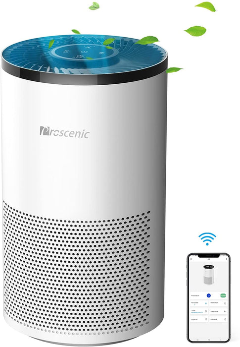 A8 Luftreiniger Allergie mit App Steuerung, 55㎡, H13 HEPA-Kombifilter, Leiser Betrieb, gegen Allergie, Gerüche, Pollen, Luftreiniger für Raucher, weiß