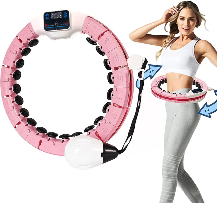 Smart Hula Hoop Abnehmbarer Hula Hoop, Verstellbarer Hula Hoop mit 14 abnehmbaren Teilen, Hula Hoop Reifen, Fitness Massage Hula Hoop, Nicht Geeignet Für Personen über 90 kg-Rosa