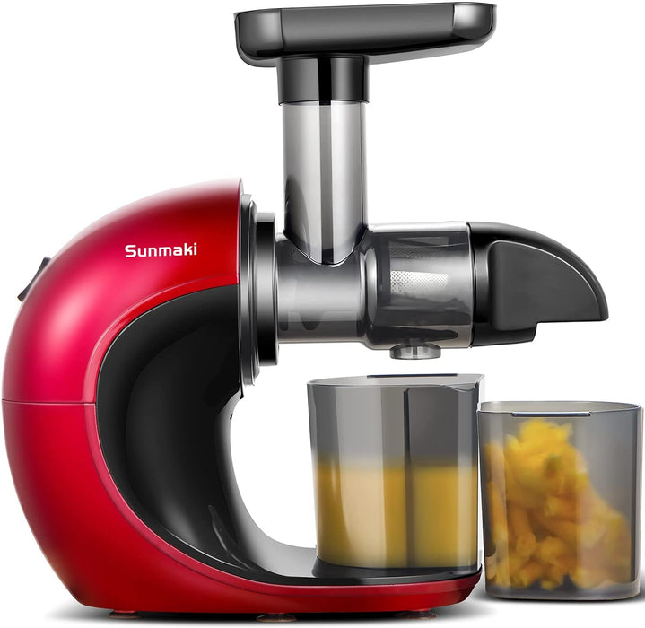 Entsafter Slow Juicer, Sunmaki Gemüse und Obst Profi Entsafter mit langsam, Kaltpress-Entsafter mit leisem Motor und Rückwärtsfunktion