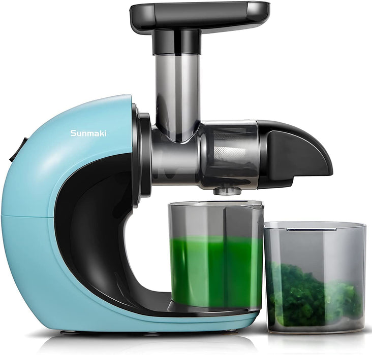 Entsafter Slow Juicer Blau, Sunmaki Gemüse und Obst Profi Entsafter mit langsam, Kaltpress-Entsafter mit leisem Motor und Rückwärtsfunktion