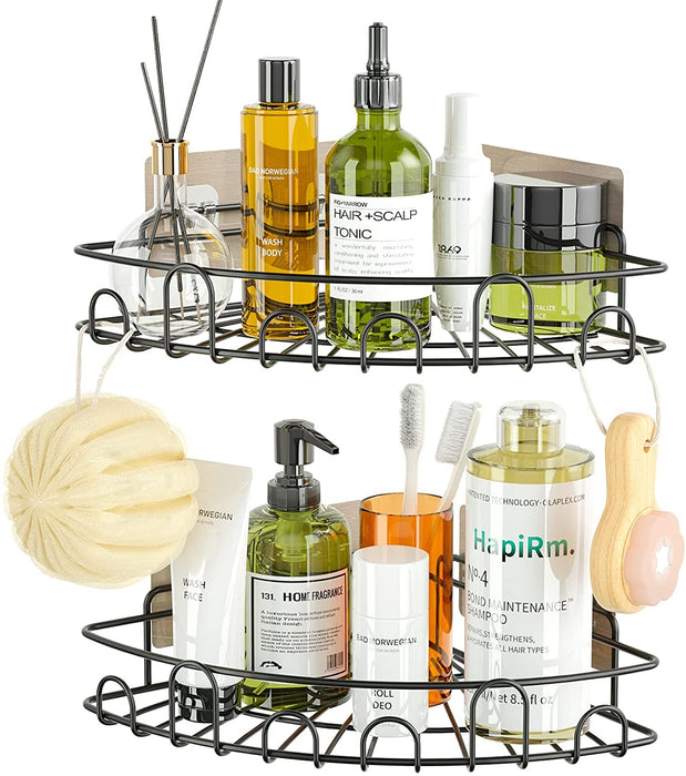 Duschregal Eckregal Dusche Badregal Ohne Bohren Shampoo Halterung Duschkorb Mit 4 Haken Shower Caddy für Dusche Küche Badezimmer Toilette Dusch
