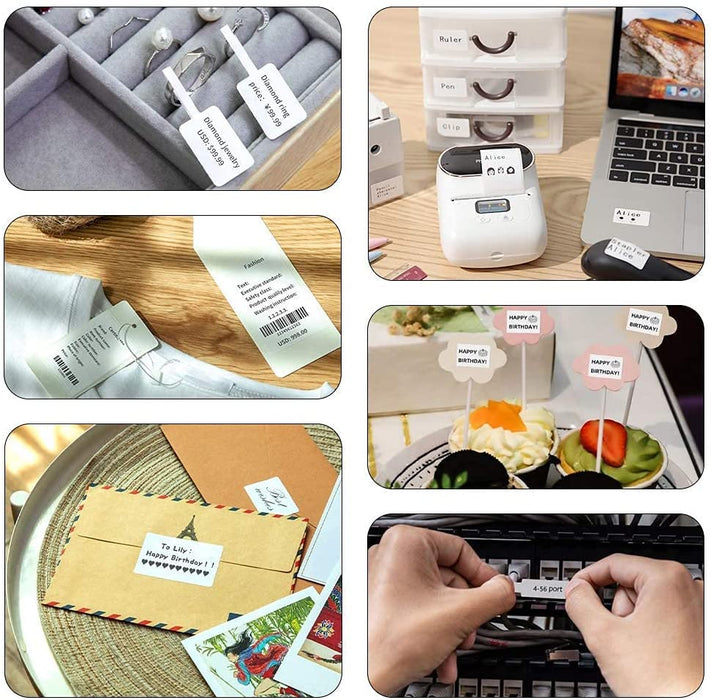 M110 Etikettendrucker - Thermoetikettendrucker, tragbarer Etikettendrucker, Bluetooth-Verbindung, Geeignet für Büro, Barcode QR-Code, Transport, Kabel