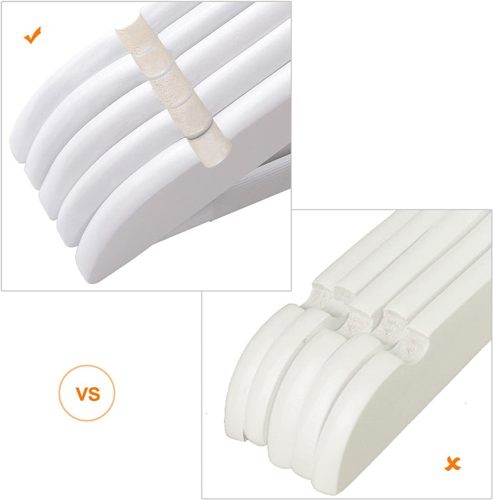 Kleiderbügel aus Massivholz, 30er Set, Holzbügel mit rutschfestem Hosensteg und Einkerbungen, um 360° drehbarer Haken, für Mäntel, Anzüge, Kleider