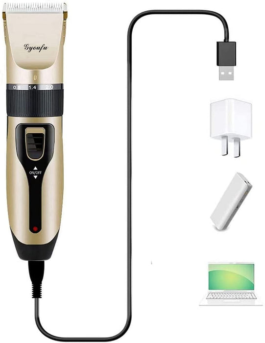 Haarschneidemaschine für Männer Haarschneide-Kit Elektrischer wiederaufladbarer Bartschneider Akku-Bartrasierer (Gold A1)