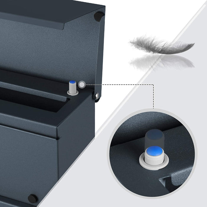 Briefkasten, abschließbarer Wandbriefkasten, mit Zeitungsfach, einfache Montage, modern, anthrazit