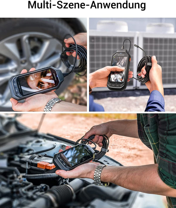 5.0MP Endoskop Kamera mit 4,5 Zoll IPS-Bildschirm, 1944P Digitales Endoskopkamera mit Licht, 8.5 mm dünne wasserdichte Inspektionskamera