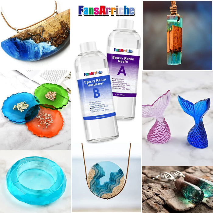 Epoxidharz 500ml/18.5oz Glasklar Epoxidharz für Guss und Beschichtung, Transparentes 1: 1 Verhältnis für Holz, Schmuckherstellung, Malerei