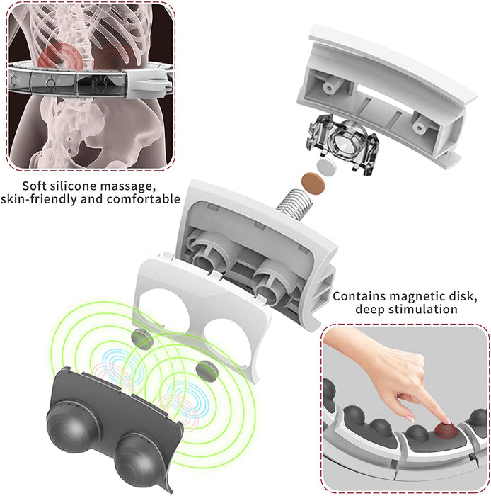 Smart Fitness Reifen, Smart Hula Hoop Reifen mit Zähler und Schwerkraftball, 16 Segmente Verstellbare Größe Nicht Fällt Hoola Hoop mit Massagenoppe