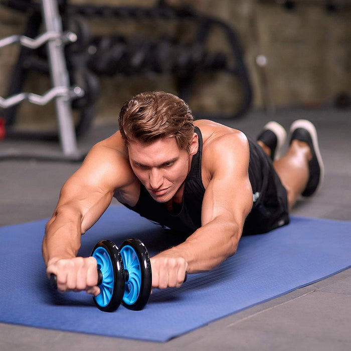 Bauchroller Set 4 IN 1 AB Roller Bauchtrainer Fitnessset mit Liegestützgriffe Springseil Kniematte für Männer und Frauen zu Hause Bauchmuskel Trainer