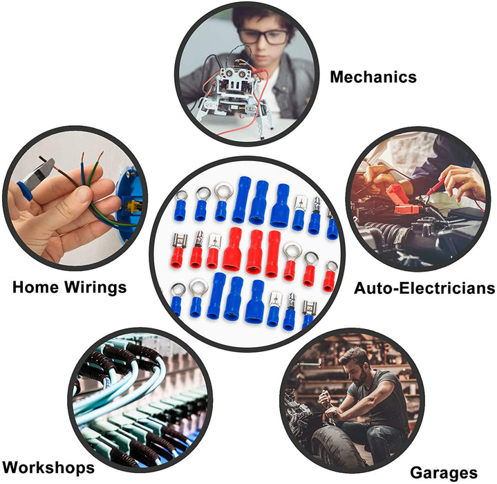 Kabelschuhe Set, Eventronic 400pcs Kabelschuhe Sortiment Quetschverbinder Set Elektrische Steckverbinder Kabelschuh Steckverbinder