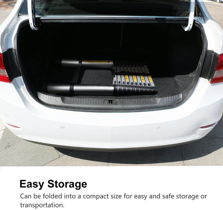 3,2M Teleskopleiter, Rutschfester Klappleiter Stehleiter Mehrzweckleiter aus hochwertiges Aluminium, 150 kg/330 Pfund Belastbarkeit, Schwarz