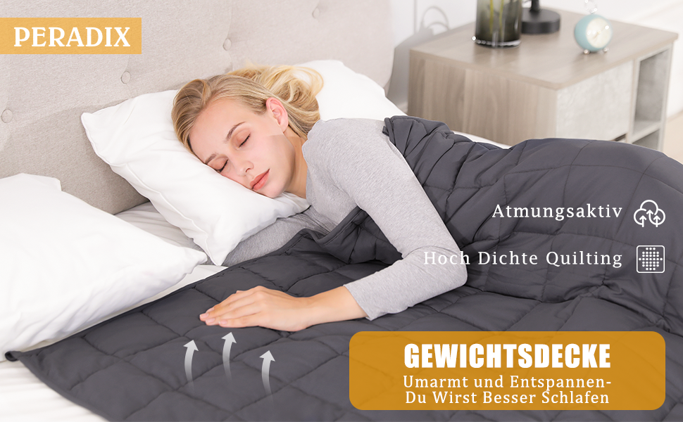Gewichtsdecke 6.8kg 153*203cm Therapiedecke Erwachsene Beschwerte Decke für Besseren Schlaf Stressabbau, Kuscheldecken Weighted Blanket