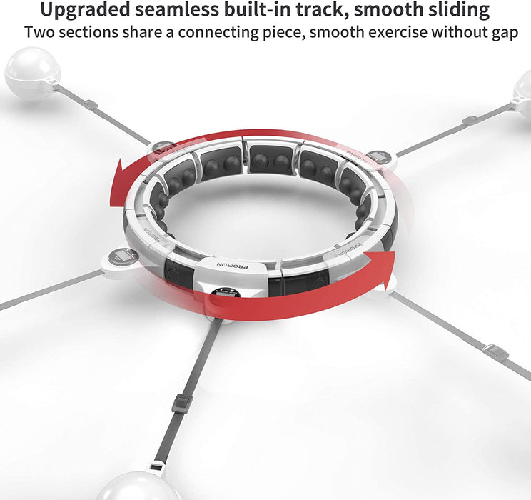 Smart Fitness Reifen, Smart Hula Hoop Reifen mit Zähler und Schwerkraftball, 16 Segmente Verstellbare Größe Nicht Fällt Hoola Hoop mit Massagenoppe