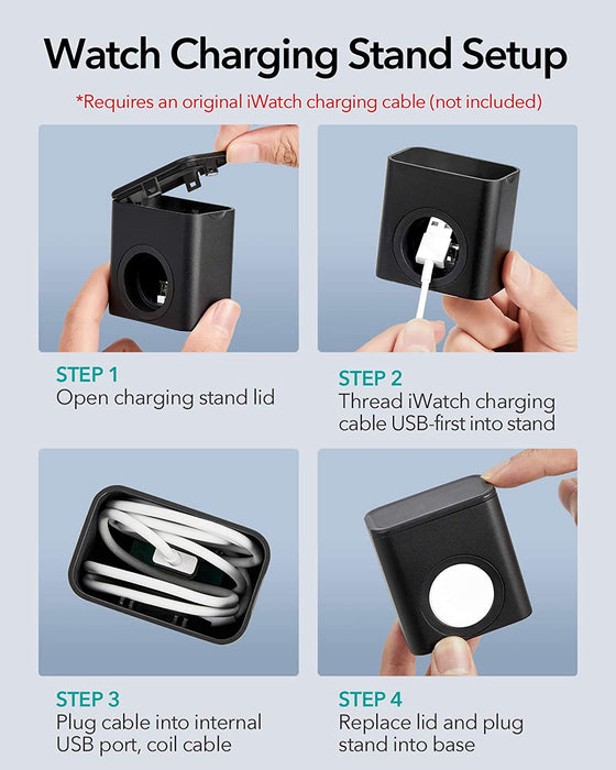 HaloLock 2 in 1 Kabelloses Ladegerät, Fast Dual Wireless Charger, für iPhone 12/12 Pro/12 mini/12 Pro Max, AirPods 2/Pro, Apple Watch 5/4/3/2