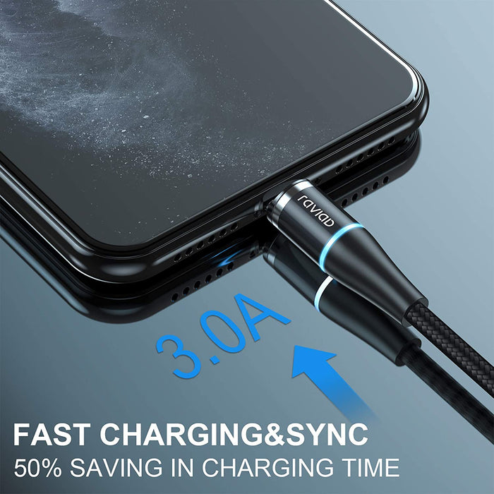 3 in 1 Magnetisch Ladekabel, Nylon Magnet USB Kabel Magnetic Datenkabel Fast Charge Sync Schnellladekabel für Micro USB/Type C