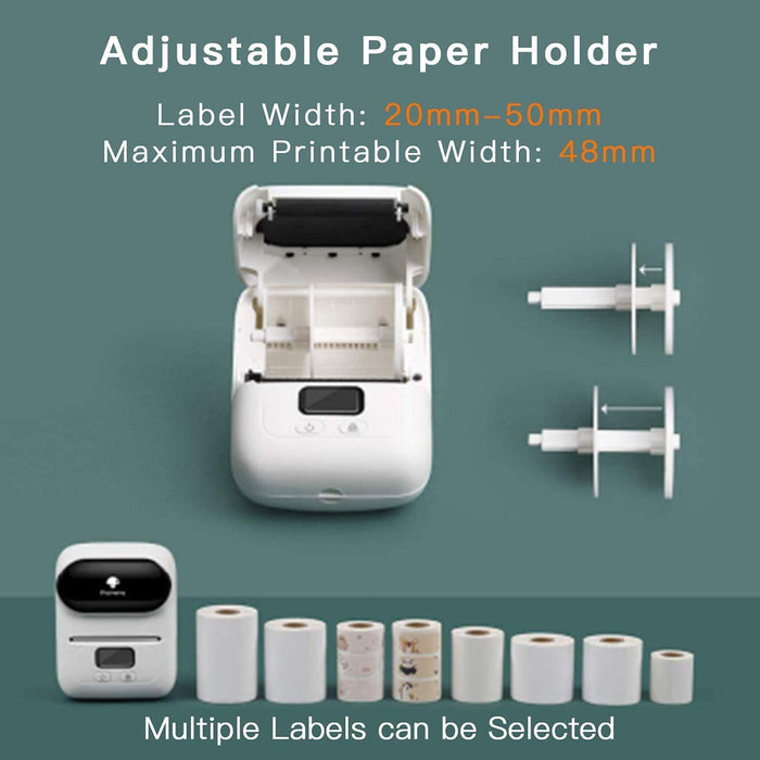 M110 Etikettendrucker - Thermoetikettendrucker, tragbarer Etikettendrucker, Bluetooth-Verbindung, Geeignet für Büro, Barcode QR-Code, Transport, Kabel