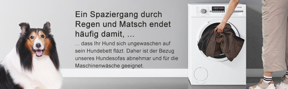 Hundebett, Bezug abnehmbar, Hundesofa, 70 x 55 x 21 cm, braun