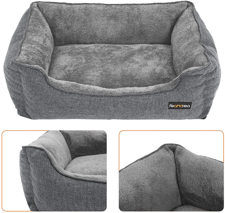 XXL Hundebett, Hundesofa, Bezug abnehmbar und maschinenwaschbar, kuscheliger Hundekorb, grau
