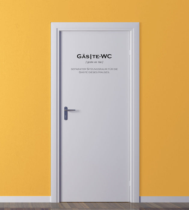 Gäste Toiletten Aufkleber - 23x16 cm Tür Aufkleber Toilette WC Aufkleber Gäste WC - Unisex Tür - Sticker für Toilette