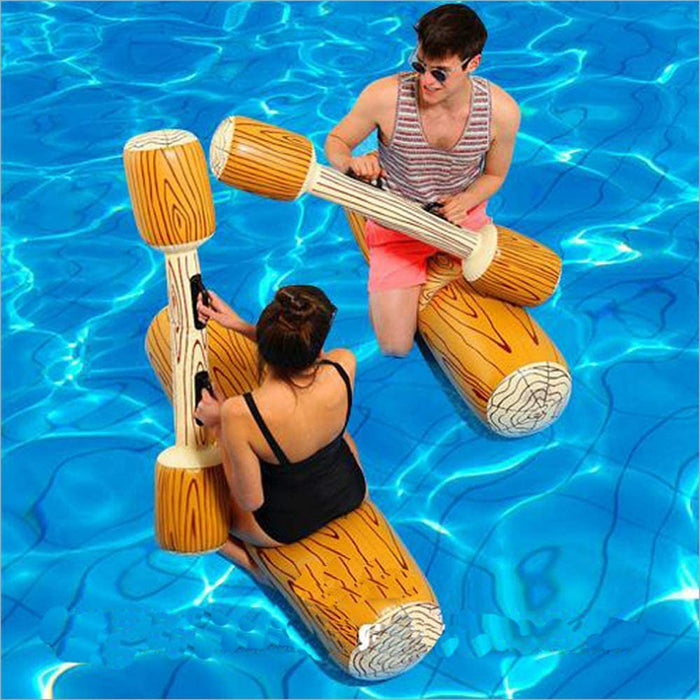 2 Stück gesetzte aufblasbare Schwimm Reihe Spielwaren, Erwachsene Kinder-Pool-Party Wassersportspiele Lügen Flöße Float Spielzeug (Gelb)