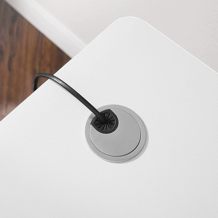 Höhenverstellbarer Schreibtisch elektrisch, Tischgestell, Schreibtischständer mit Motor, stufenlos verstellbar, 120 x 60 x (73-114) cm, Stahl, weiß