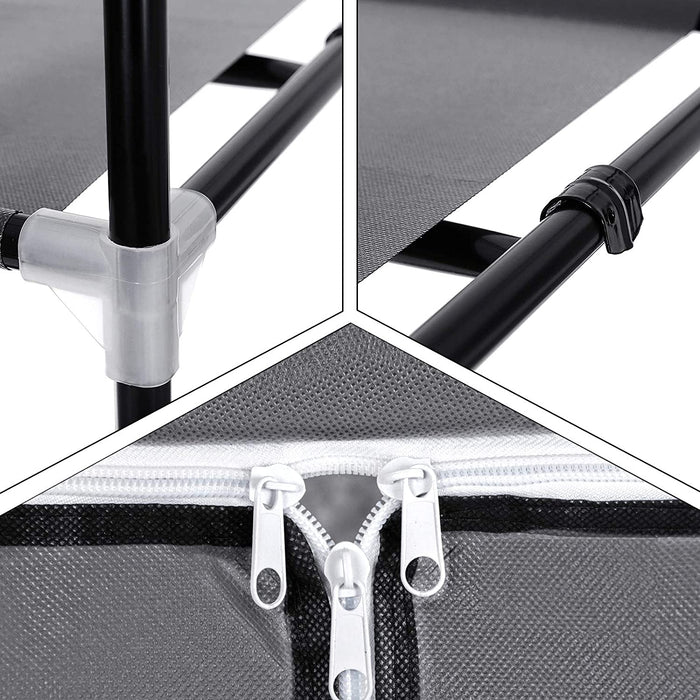 Stoffschrank, Kleiderschrank, Faltschrank mit Kleiderstange, Kleiderständer, Aufbewahrung für Taschen, Spielzeug, Schuhe, Schlafzimmer, Ankleidezimmer