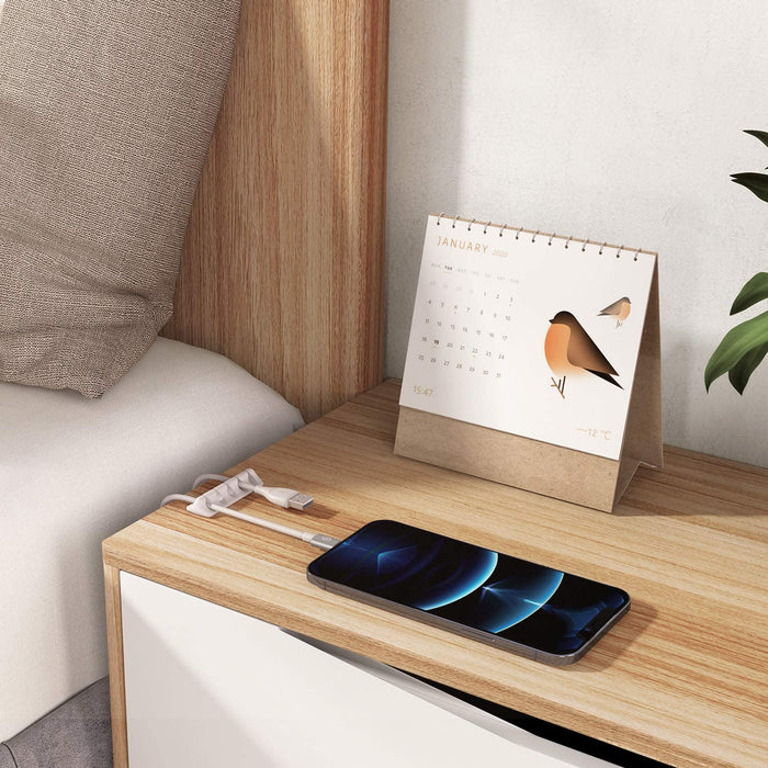 Kabelclips Kabelhalter [5 Stück] Vielzwecke Kabelführung Kabel Organizer Set für Schreibtisch, Netzkabel, USB Ladekabel, Audiokabel, Ladekabeln - Weiß