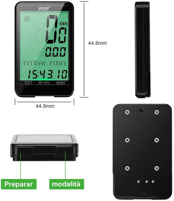 Fahrradcomputer 18 Funktionen wasserdichte LCD Geschwindigkeit Fahrradtacho Radcomputer Tacho,Verdrahtet Fahrradtacho, Geeignet für alle Fahrradtypen