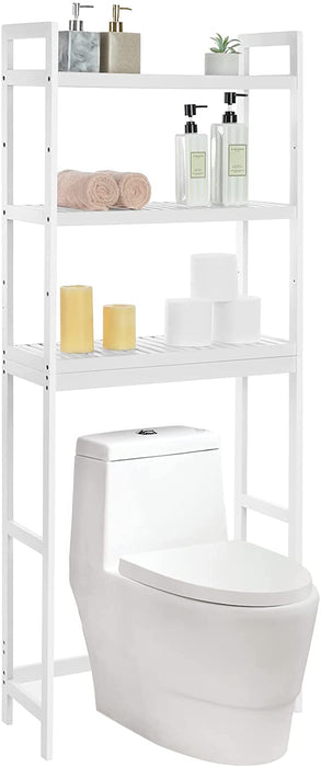 Toilettenregal, Badezimmerregal, Waschmaschinenregal,3-stöckiges Badregal aus Bambus, verstellbar, multifunktional, statische Belastbarkeit 15 kg