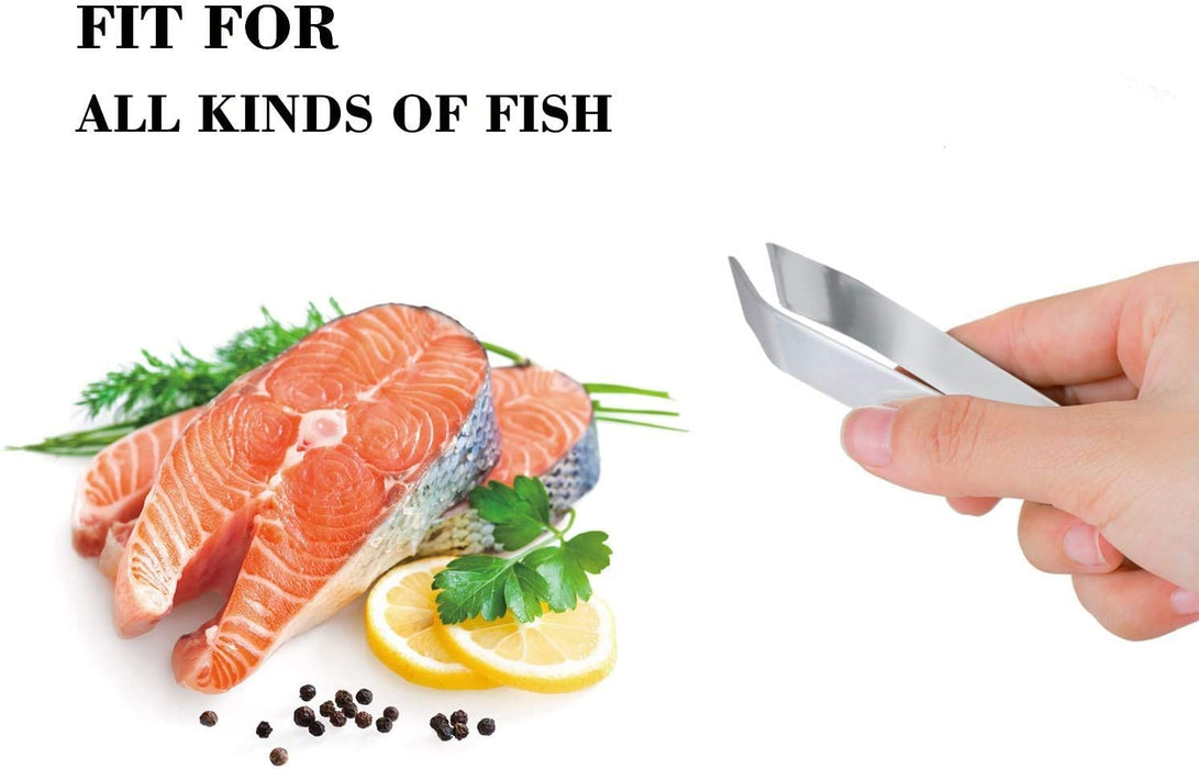 2 Stück Pinzette Edelstahl, Pinzetten Set und Fischgrätenzange - Grätenzange
