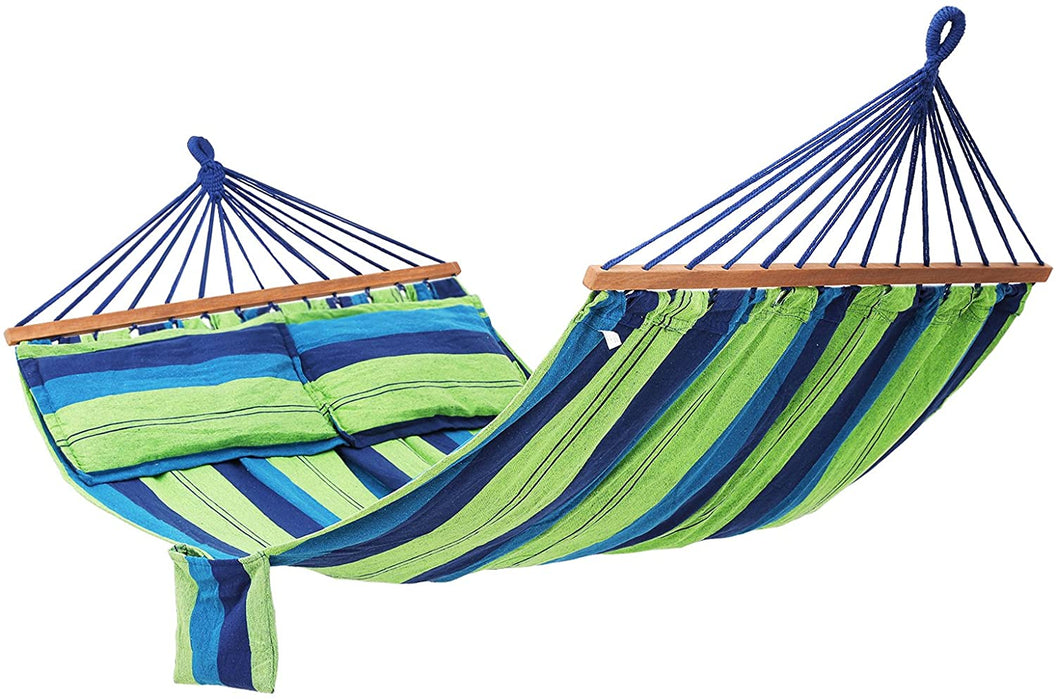 Hängematte mit 2 Kissen, Liegefläche ca. 210 x 150 cm, Belastbarkeit bis 300 kg
