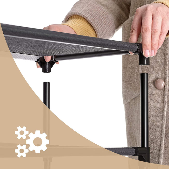 Schuhregal mit 8 Ablagen, Standregal, multifunktional, Schuhaufbewahrung, Metallrahmen, Vliesstoff, für 16-20 Paar Schuhe, Flur, Schlafzimmer, Küche