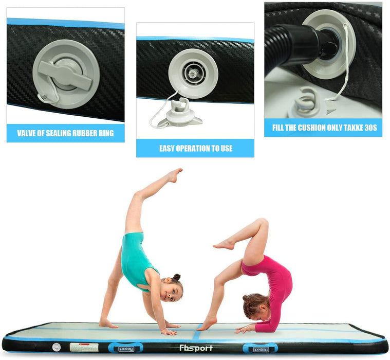 Airtrack Matte,10cm Hoch Verdicken 3m Tumbling Matte, Gymnastikmatte mit Luftpumpe, Trainingsmatte mit Tragetasche, Turnmatte Zuhause, Outdoor, Yoga
