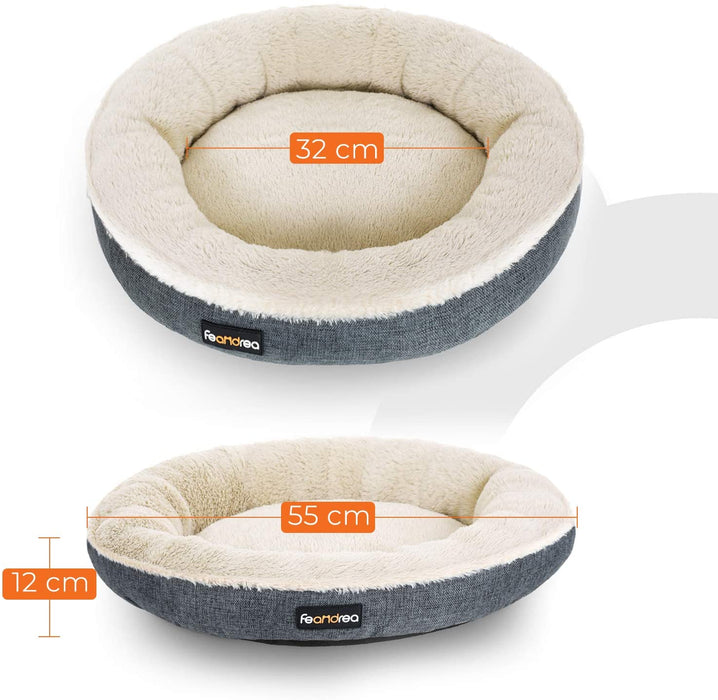 Hundebett, Hundekorb, Katzenbett, Donut, Ø 55 cm, dunkelgrau