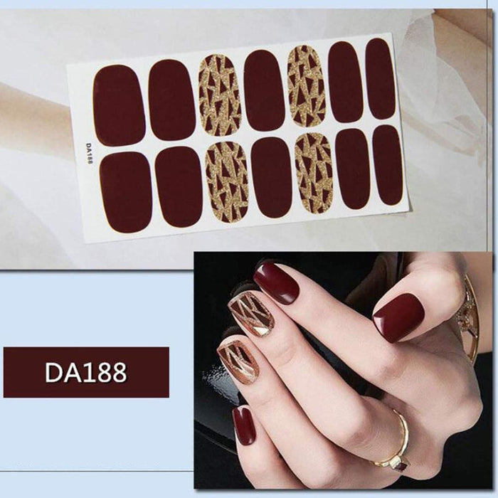 8 Blatt (112pcs) Nagelsticker, Nagelaufkleber, Nagelkunst Sticker Selbstklebende Maniküre Sticker Schöne Mode DIY Dekoration