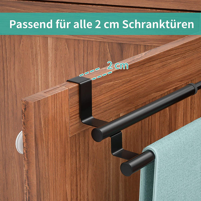 Handtuchhalter Tür, Geschirrtuchhalter Handtuchstange Teleskop für Küche und Badezimmer, an Schublade und Schranktür Handtuchklemme ohne Bohren