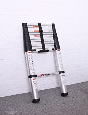 3.8M Teleskopleiter, EIN-Knopf-Rückzugs-Aluminium-Teleskop-Verlängerungsleiter, langsame Designleitern, tragbar