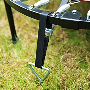 Bodenanker Trampolin Erdanker Trampolin Set Trampolin Bodenanker mit verstellbarem Gurt Spiral-Bodenverankerung für Trampoline, Gartenhaus, Schaukeln