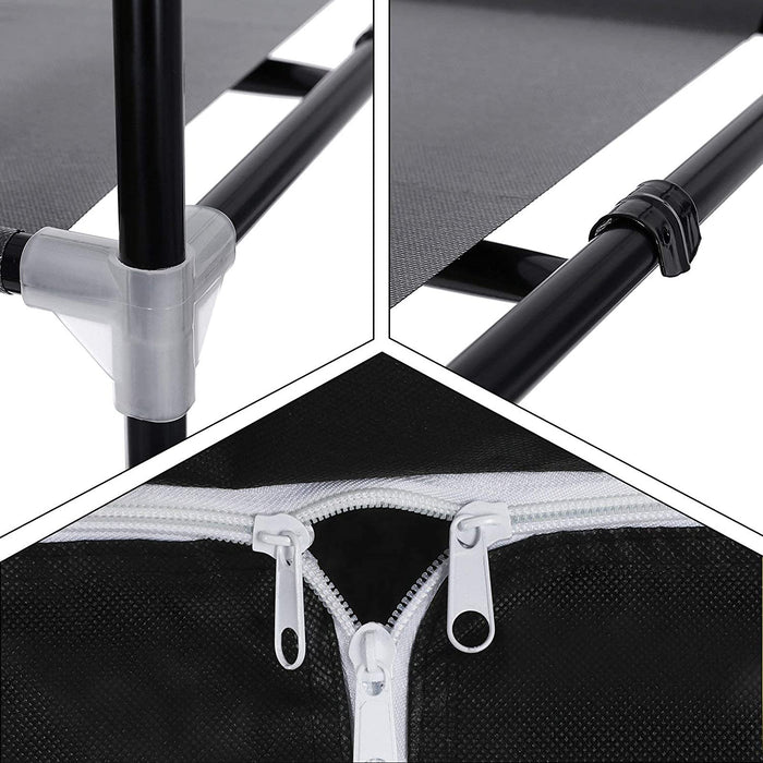 Stoffschrank, Kleiderschrank, Faltschrank mit Kleiderstange, Kleiderständer, Aufbewahrung für Taschen, Spielzeug, Schuhe, Schlafzimmer, Ankleidezimmer