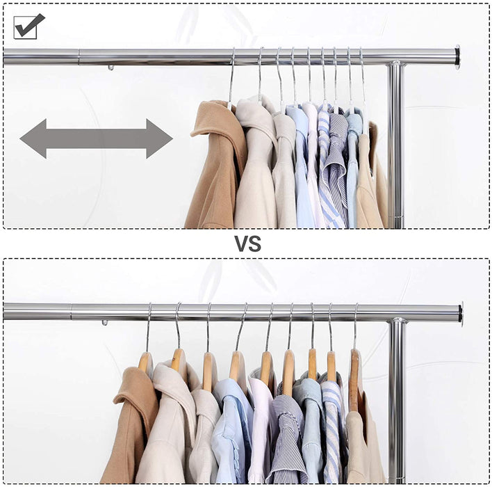 Kleiderbügel 30 Stück, Jackenbügel aus Kunststoff, gut belastbar, Anti-Rutsch-Design, platzsparend, 0,6 cm Dicke, um 360° drehbarer Haken, 42 cm