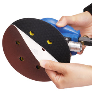 Druckluft schleifgerät, Exzenter poliermaschine, SPTA 125mm/150mm Exzenterschleifer Schleifmaschine mit 24 Schleifpapier und 3 Polierschwamm